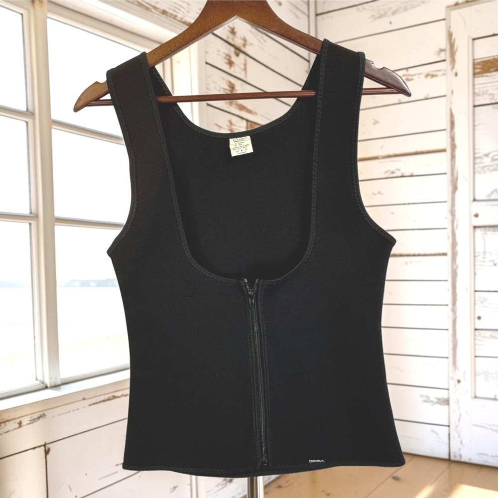Compression Vest Formfit L Black Neoprene Front Zip Support Sauna Sweat Trainer